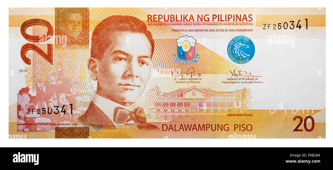 15. Oktober 2014 - Banknoten 20 philippinischer Peso (Credit-Bild: © Andrey Nekrassow/ZUMA Wire/ZUMAPRESS.com) Stockfoto