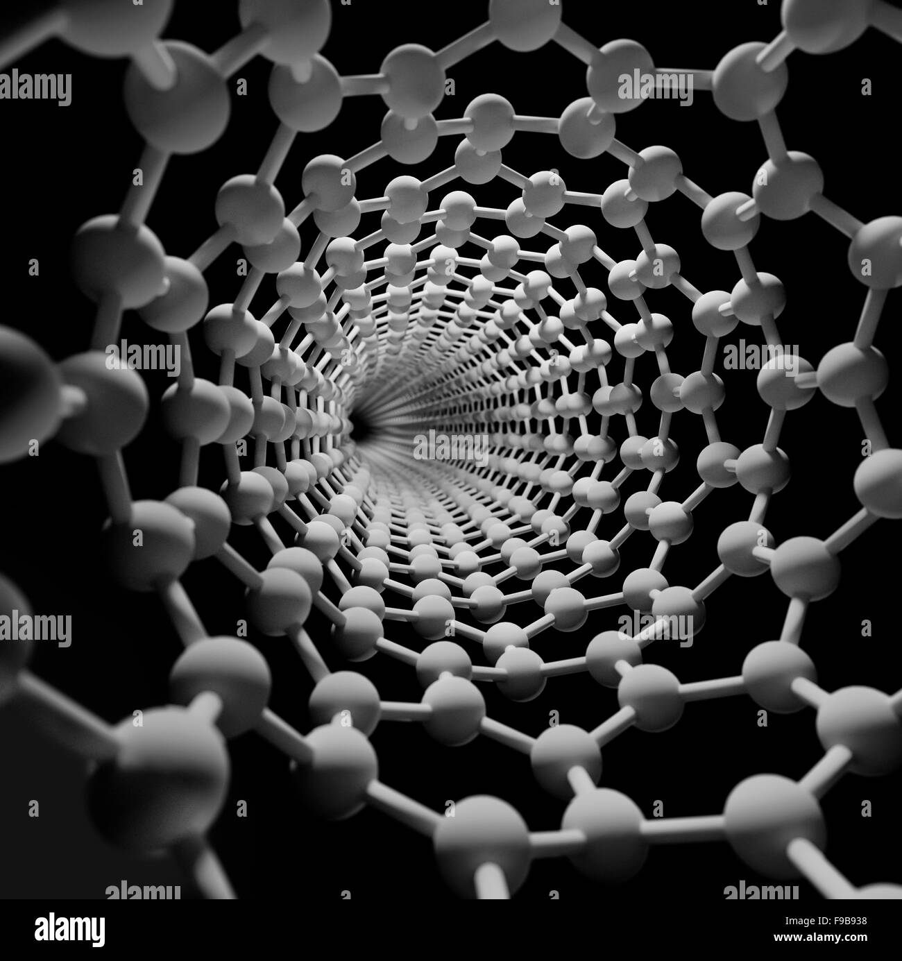Innenansicht des Kohlenstoff-Nanoröhrchen Stockfoto