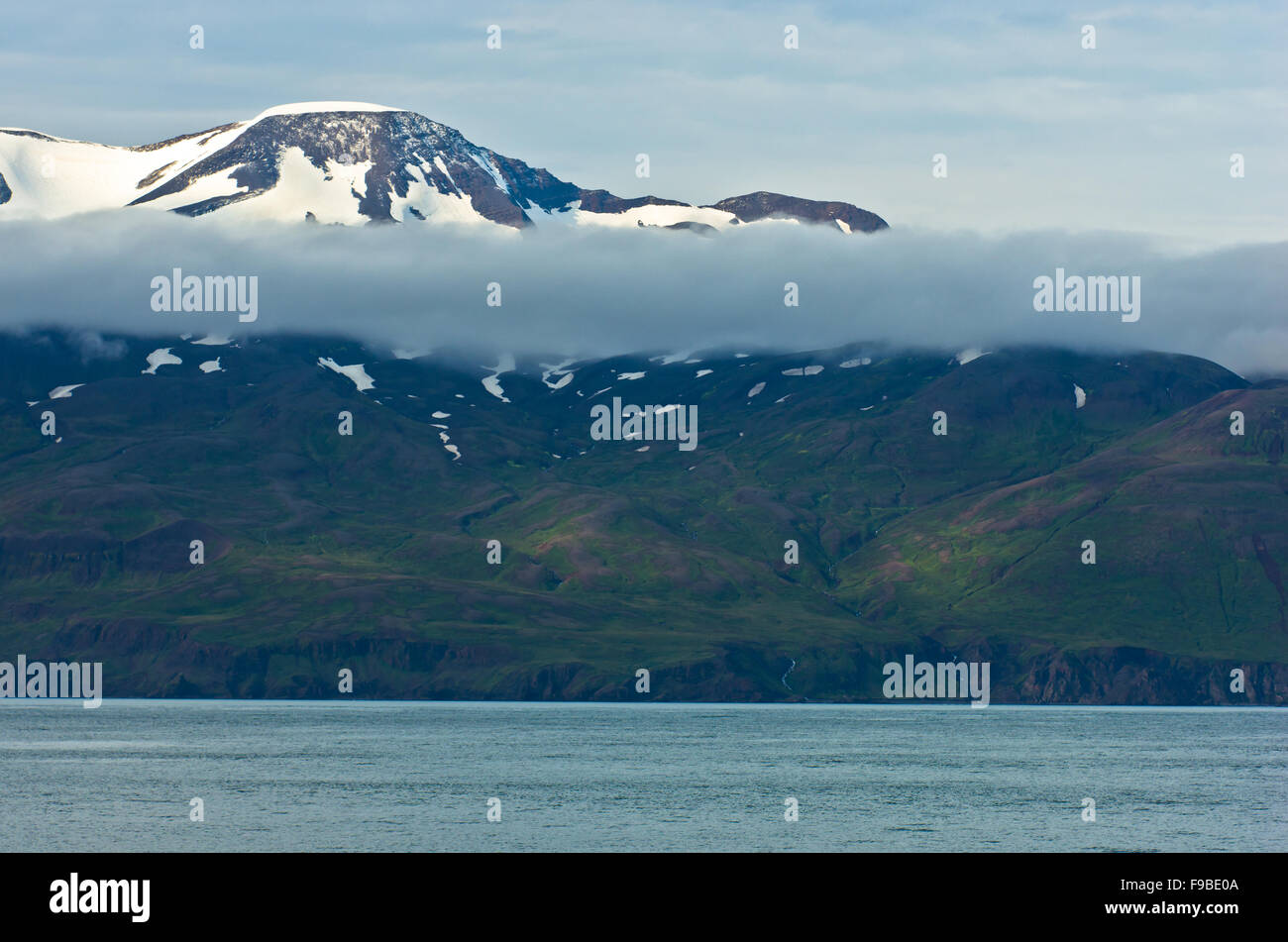 Norden von Island am Ufer des wackeligen Skjalfandi Bucht Stockfoto