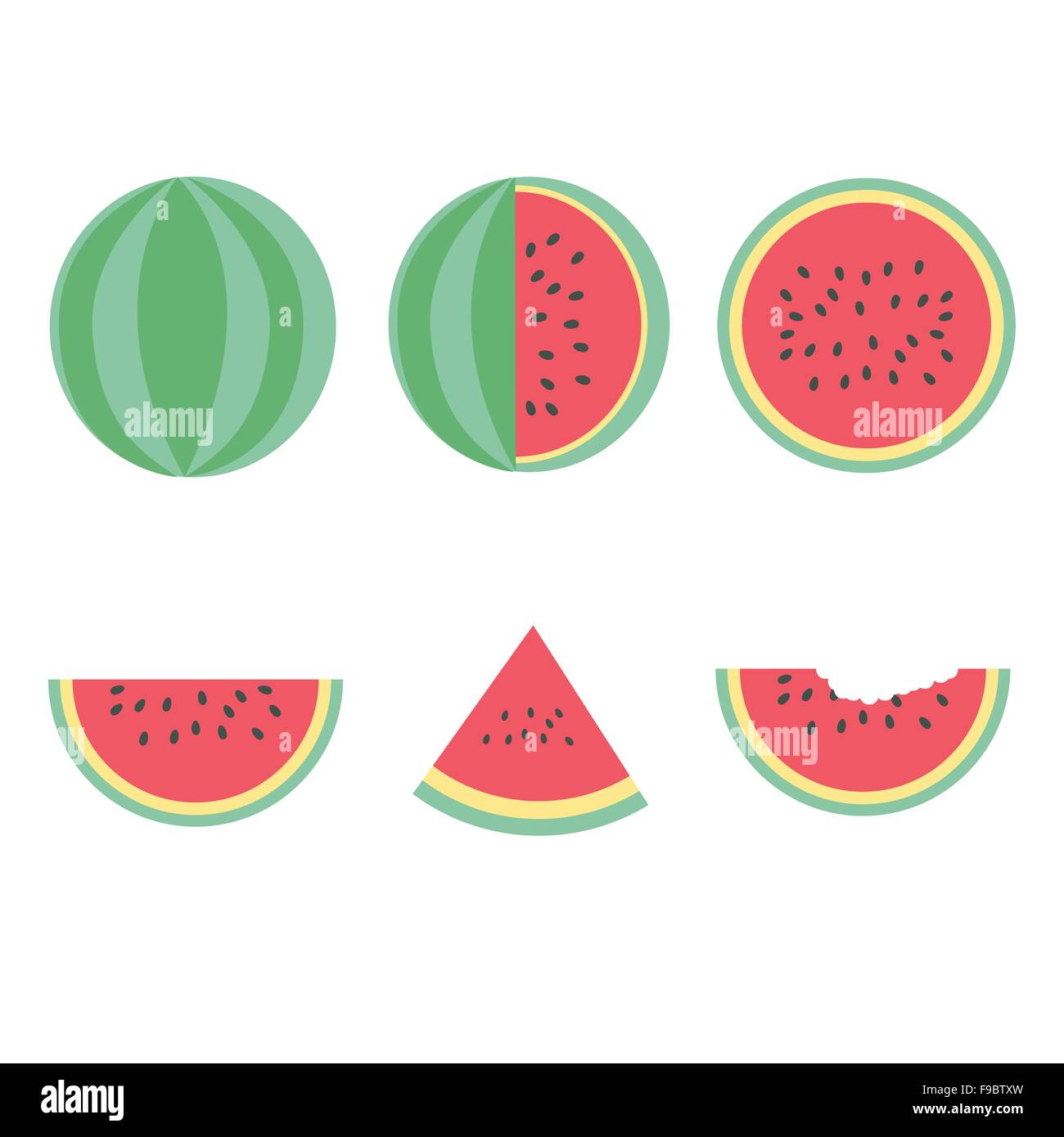 Wassermelone Stück-Vektor-Design-set Stock Vektor