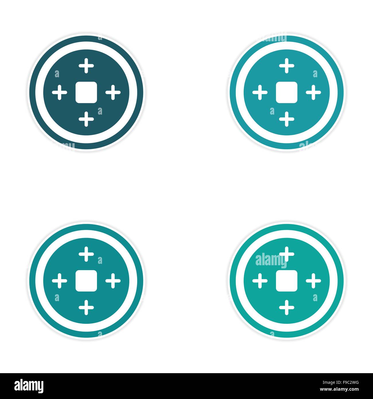 Aufkleber-Montage chinesischen Münzen Stock Vektor