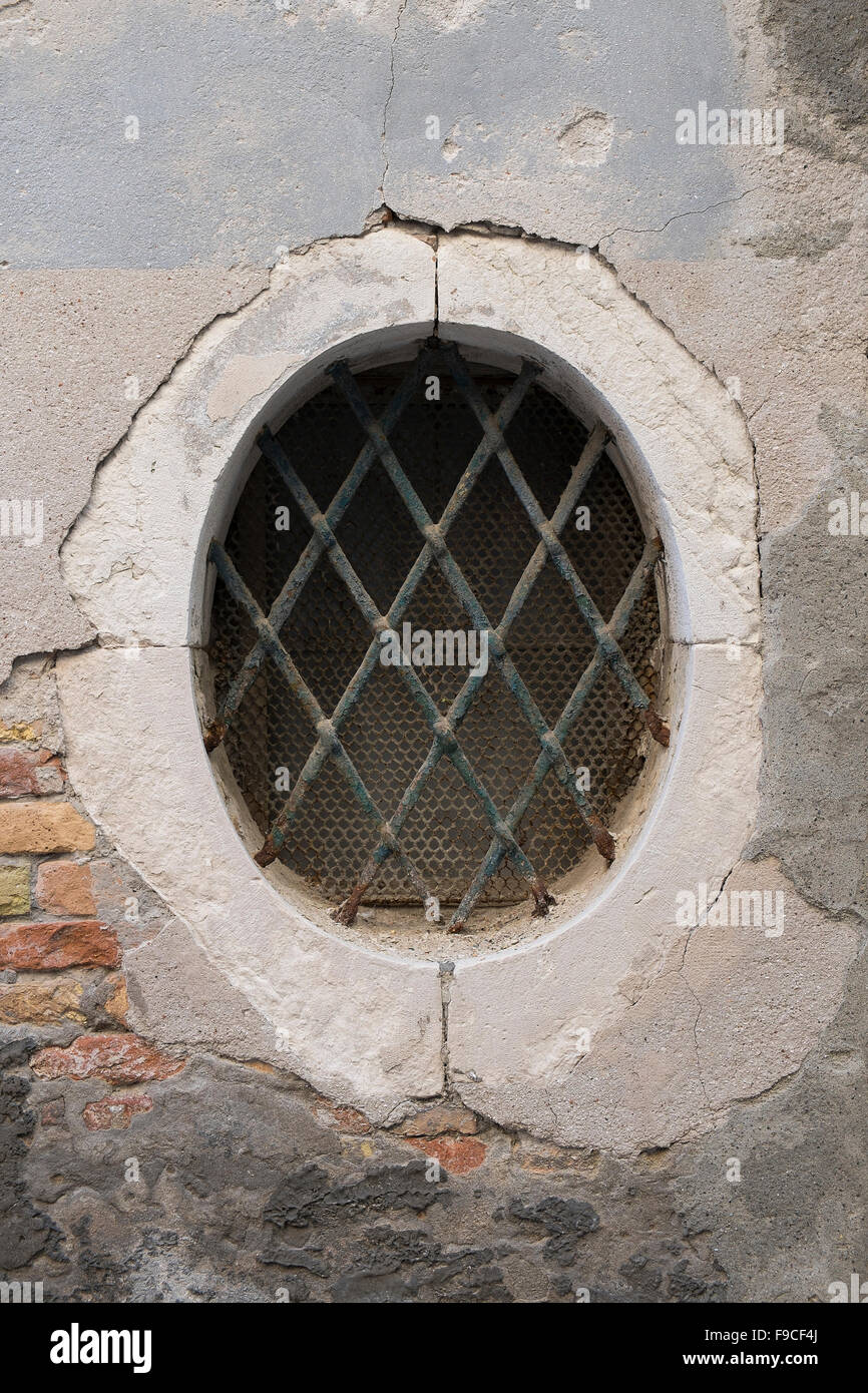 alten runden Fenster in Venedig Stockfoto