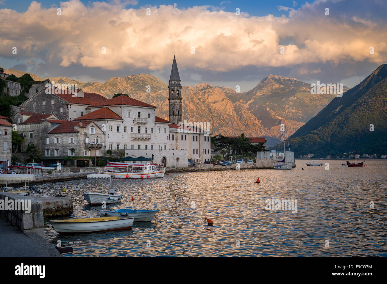 Perast alte Stadt Landschaft Stockfoto