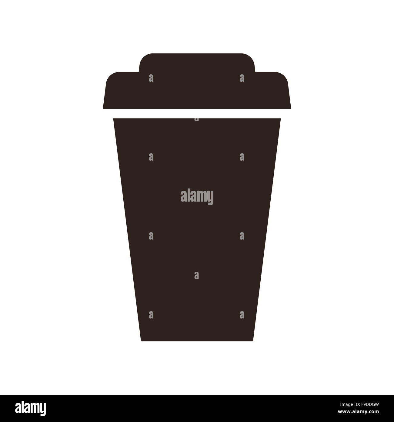 Kaffee zum Mitnehmen Symbol isoliert auf weißem Hintergrund Stockfoto