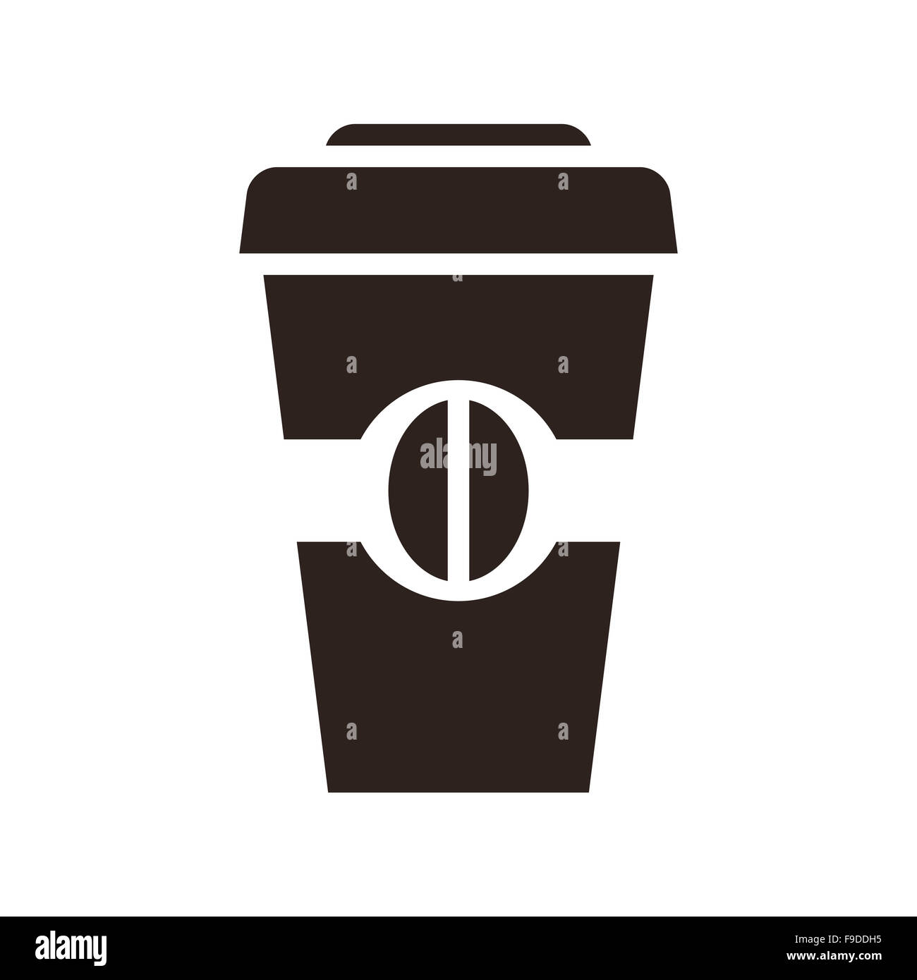 Kaffee zum Mitnehmen Symbol isoliert auf weißem Hintergrund Stockfoto