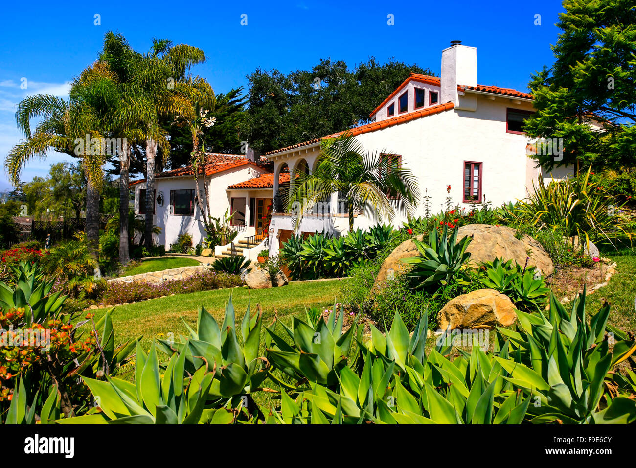 California-Haus im spanischen Stil architektonischen Design in Santa Barbara Stockfoto