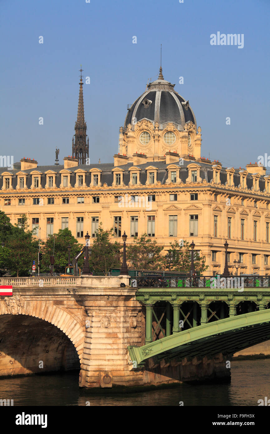 Frankreich Paris Ile De La Cité Tribunal de Commerce Pont Notre-Dame Stockfoto