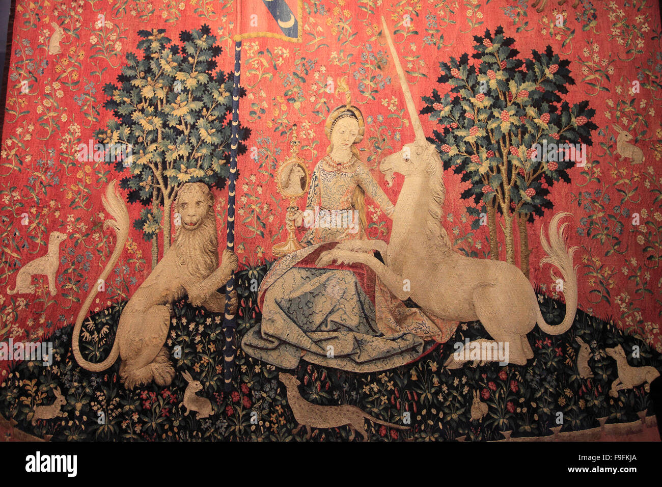 Frankreich Paris Musée de Cluny, La Dame À la Licorne, Tapisserie, Stockfoto