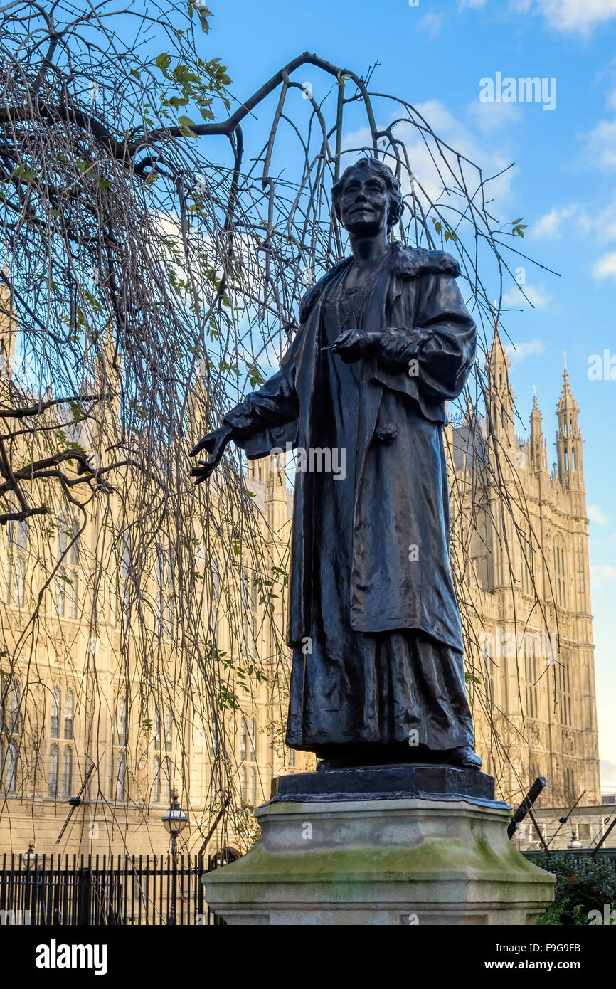 Emmeline Pankhurst Statue in Victoria Tower Gardens Stockfoto