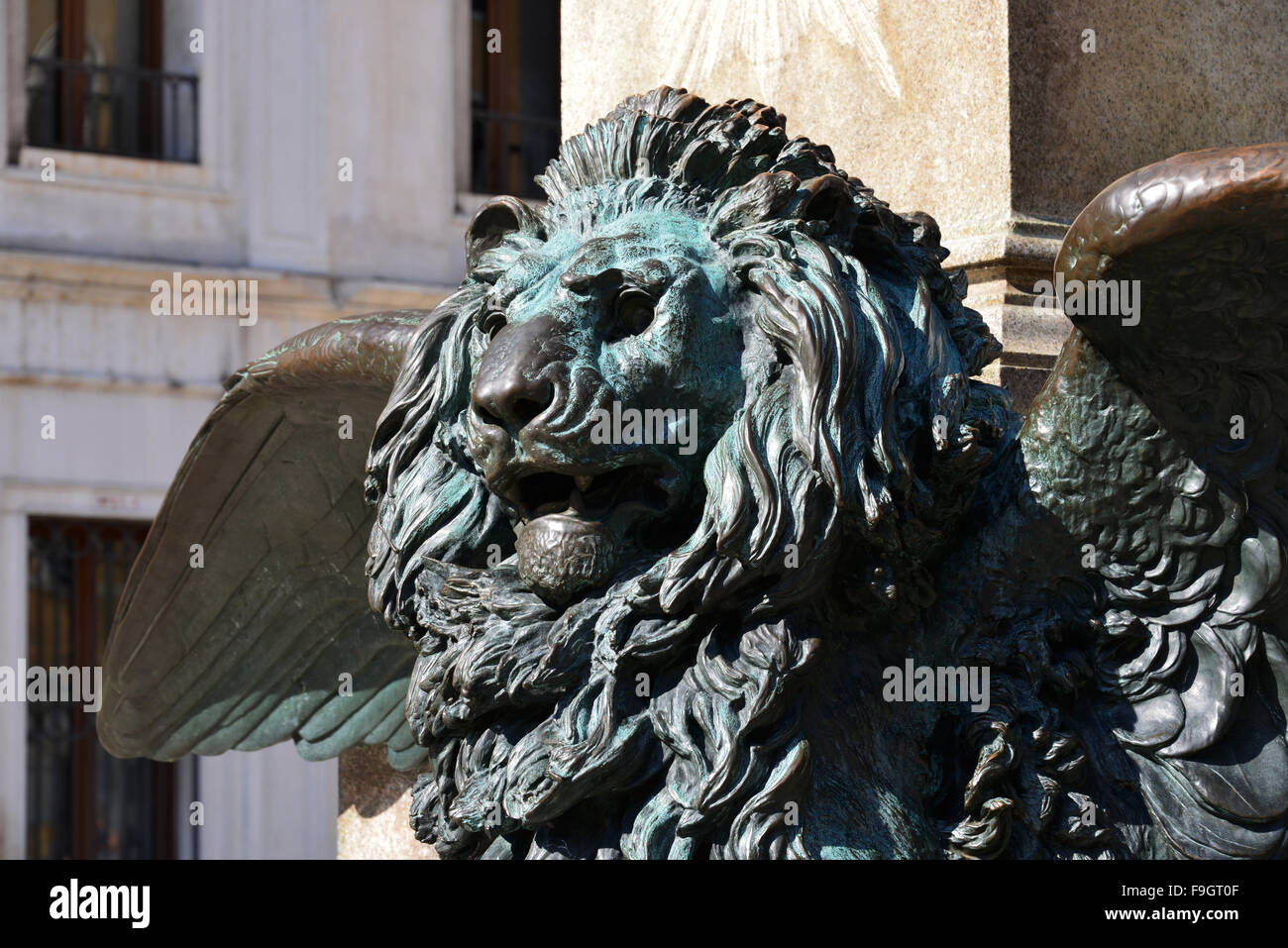 Die geflügelten Löwen-Symbol der alten Serenissima Republik von Venedig Stockfoto