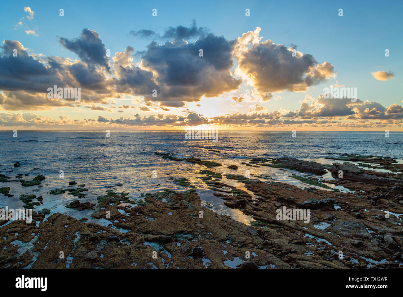 Sonne Gold Point bei Sonnenuntergang in La Jolla, Kalifornien Stockfoto