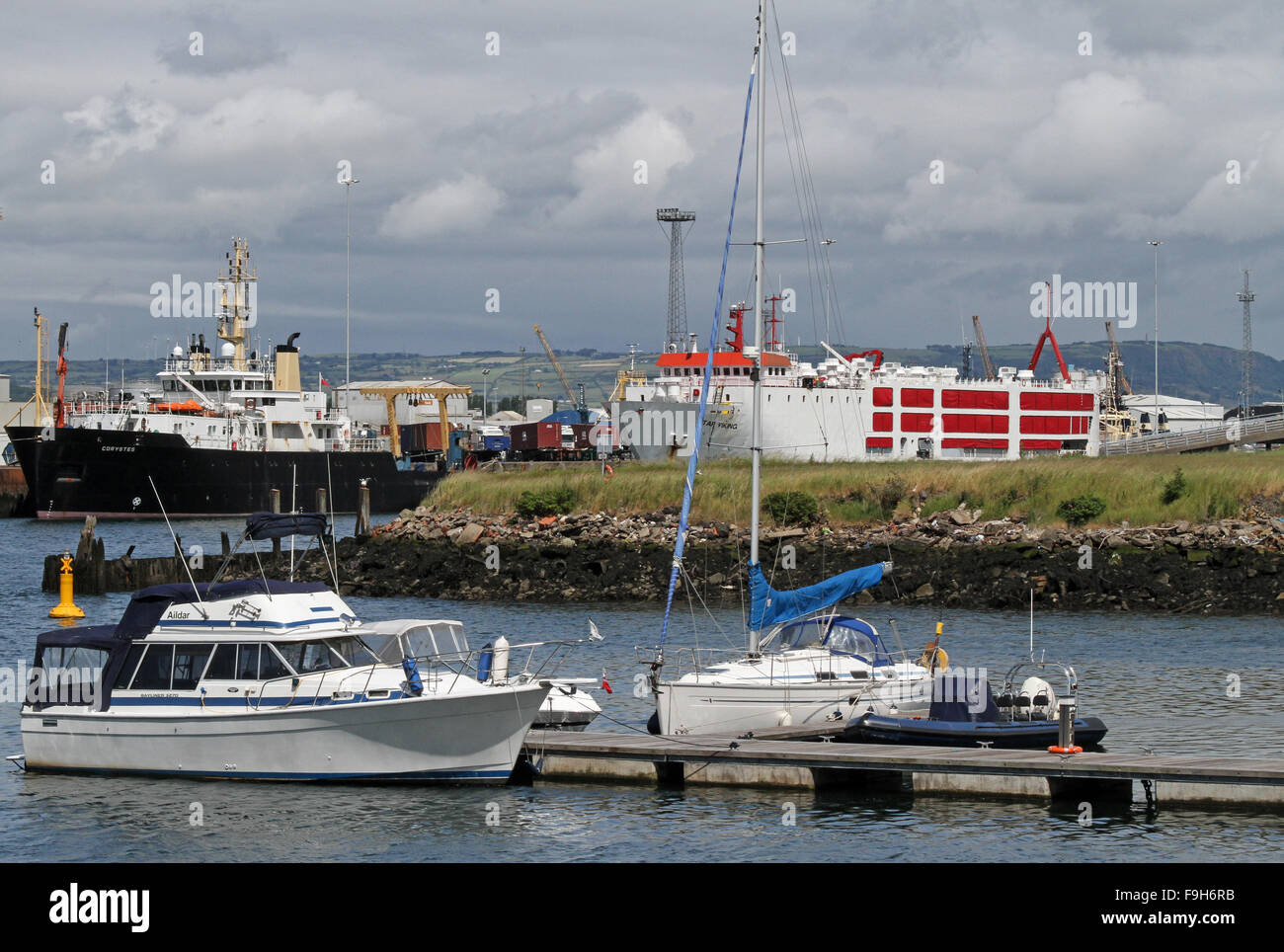 Belfast Hafen Marina Stockfoto