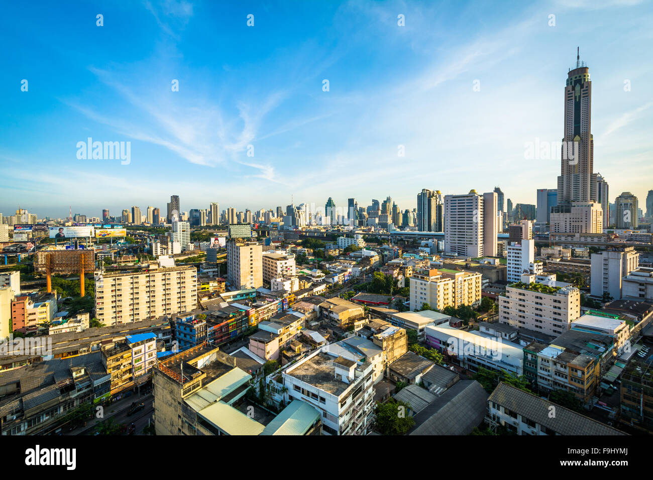 Blick auf Bezirk Ratchathewi, in Bangkok, Thailand. Stockfoto
