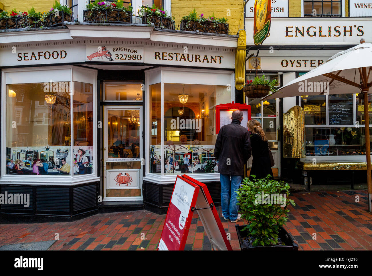 Englisch Fischrestaurant, Gassen, Brighton, Sussex, UK Stockfoto