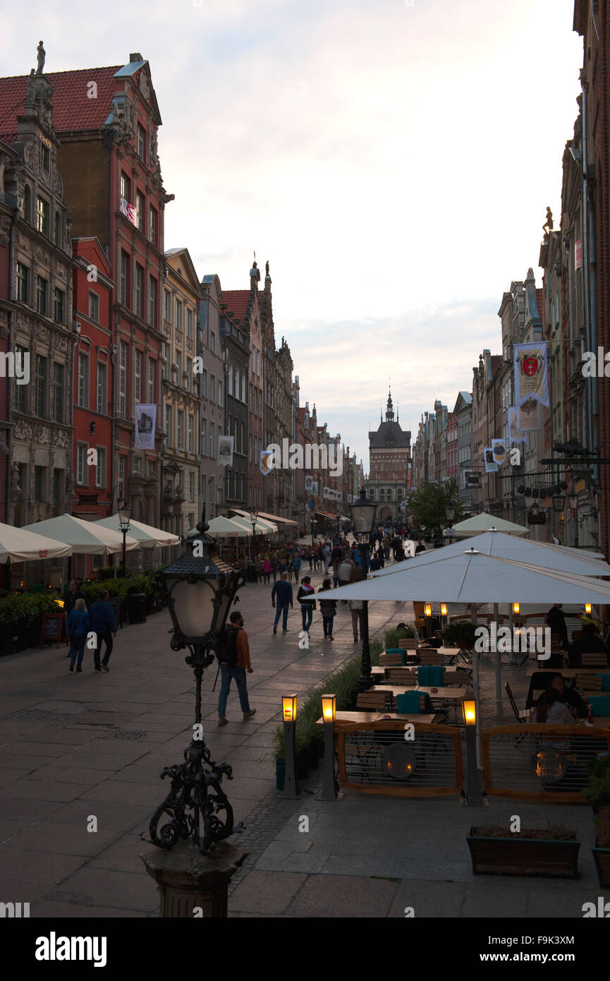 lange Gasse (Dlugi) mit goldenen Tor (Zlota Brama), Gdansk, Polen Stockfoto
