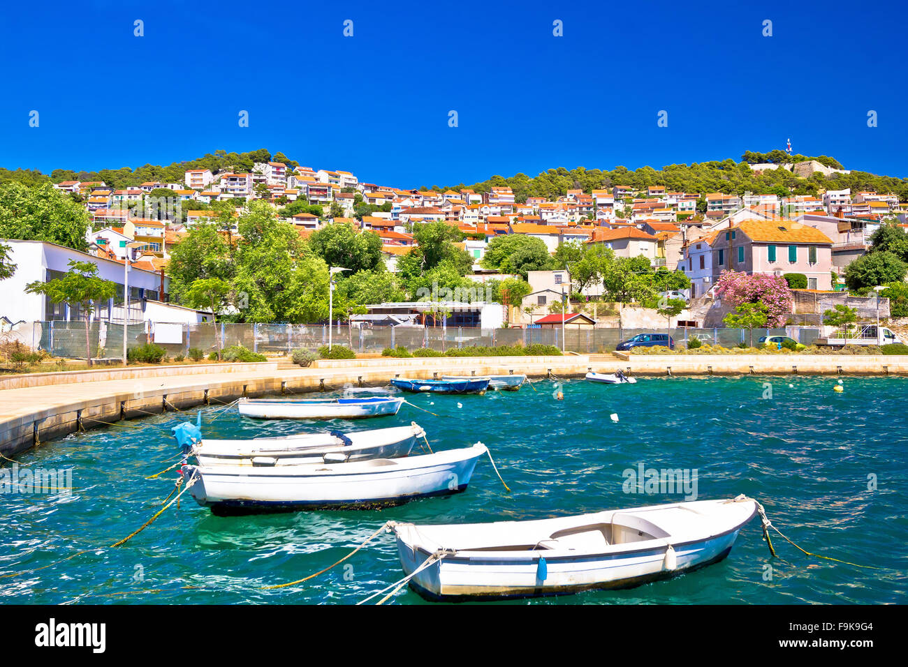 Bunte Küste Stadt Sibenik, Dalmatien, Kroatien Stockfoto