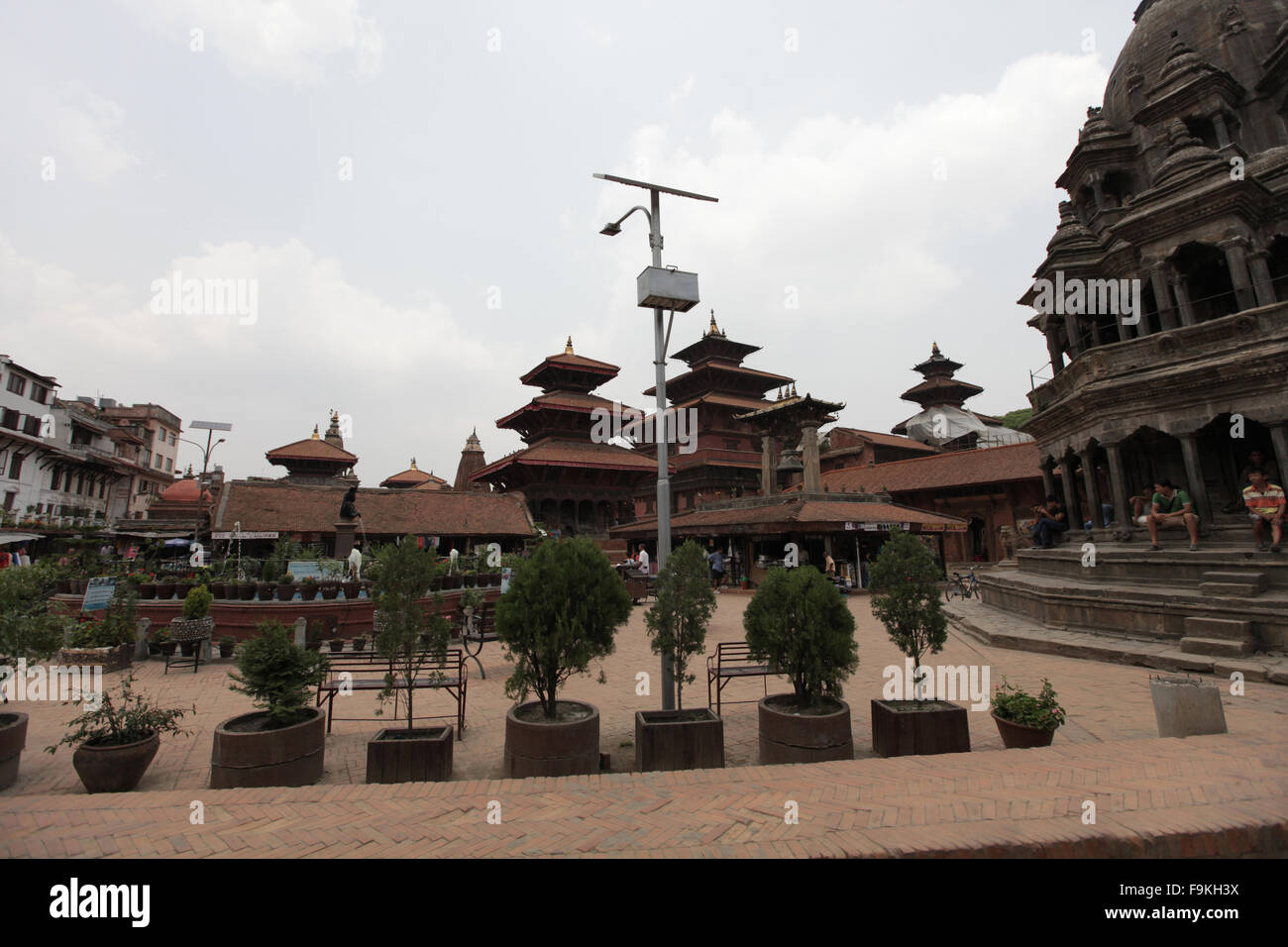 Ein Blick auf Patan Durbar Square, Lalitpur, Nepal. Es ist UNESCO-Weltkulturerbe. Stockfoto