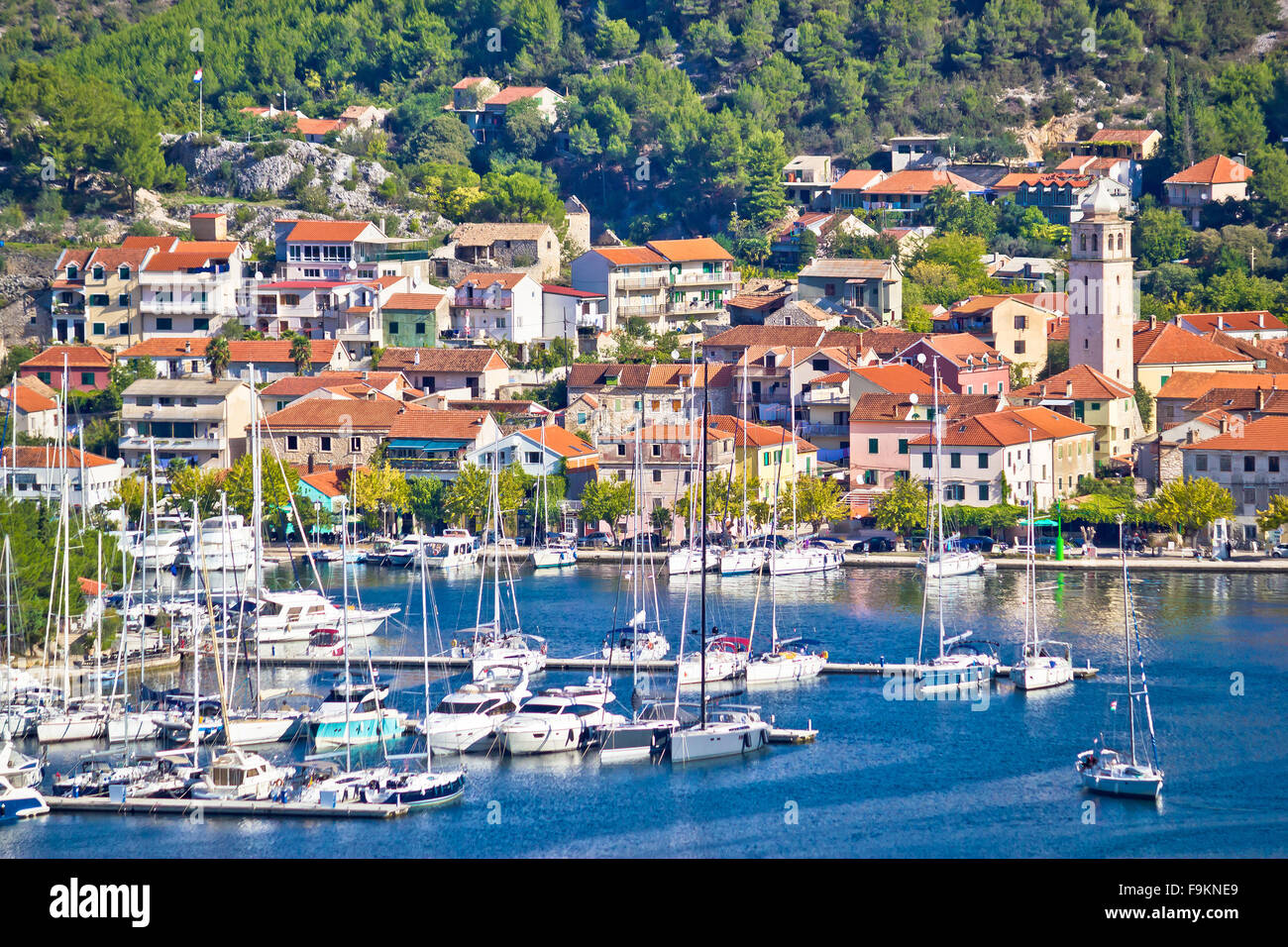 Stadt von Skradin Krka Fluss, Dalmatien, Kroatien Stockfoto