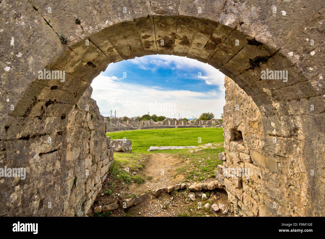 Solin antiken Arena alte Ruinen, Dalmatien, Kroatien Stockfoto