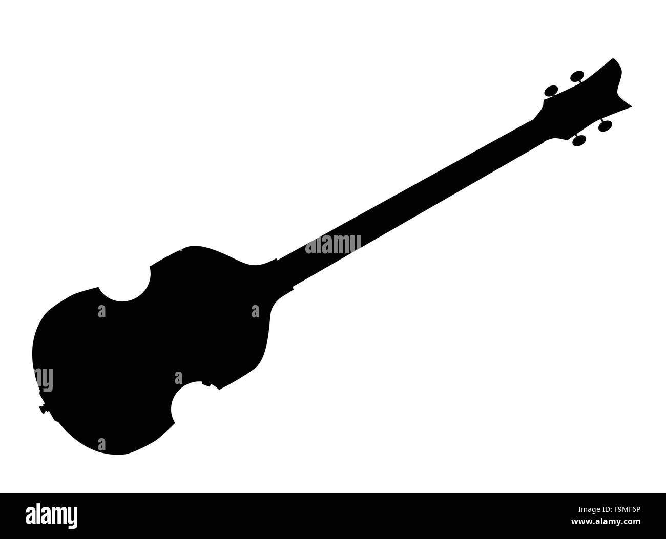Eine typische Violine Stil elektrische Bassgitarre silhouette Stock Vektor