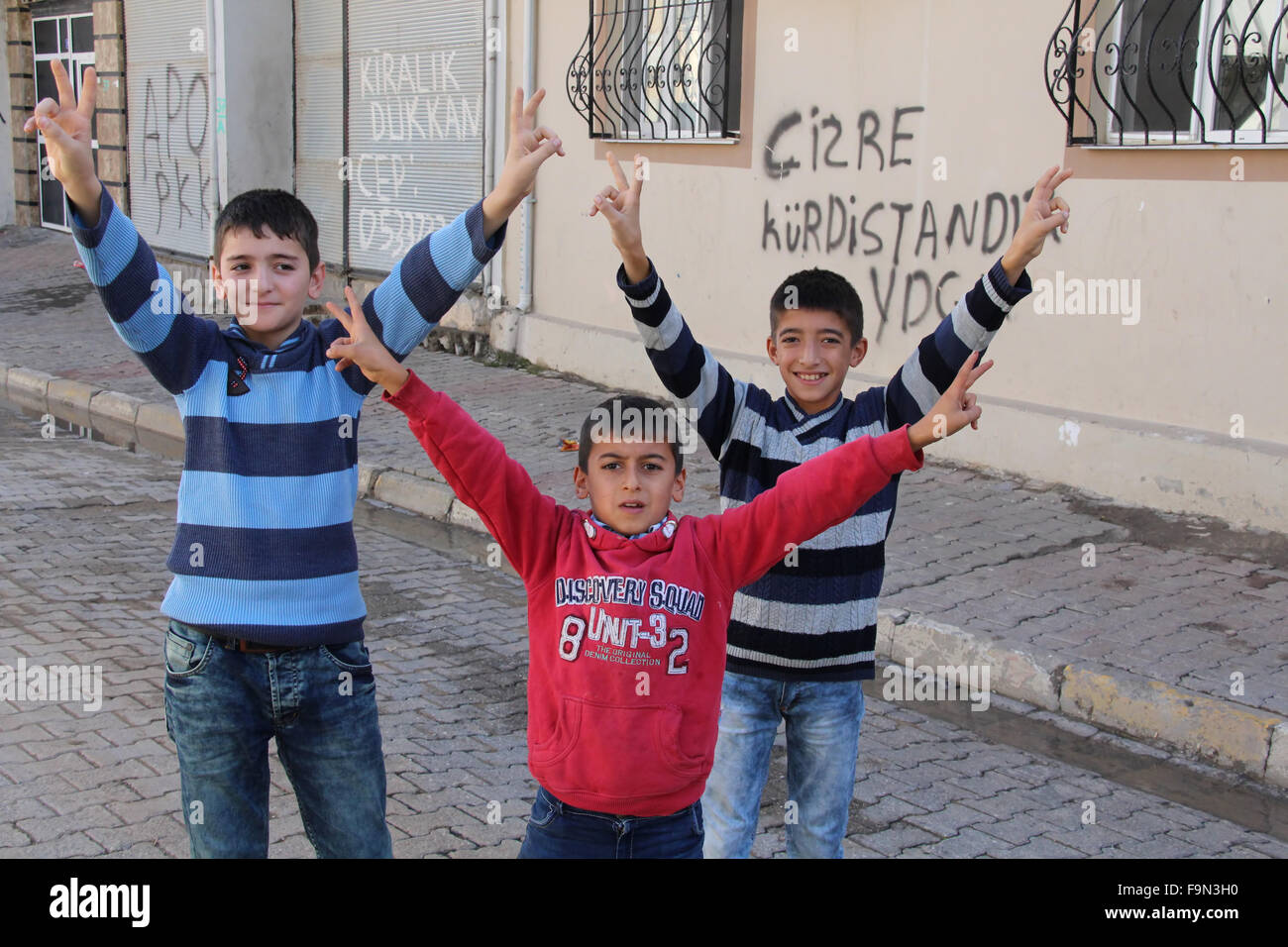 Während der Erstellung der türkischen Wahlen des 11.01.2015, in der kurdischen Stadt. Stockfoto