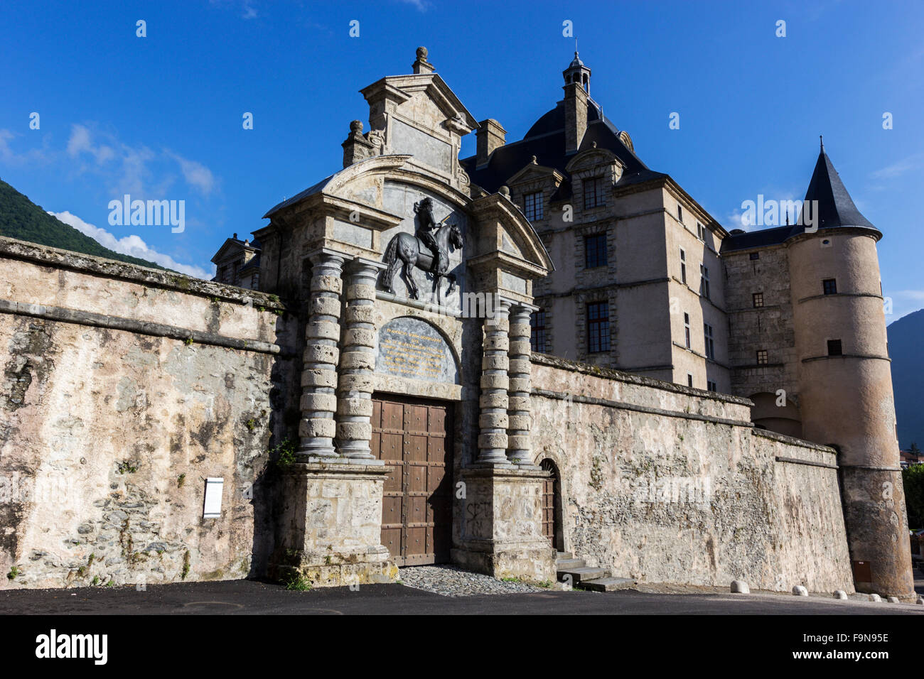 Burg in Vizille in Frankreich an einem sonnigen Tag Stockfoto
