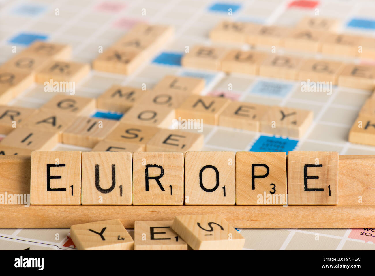 Scrabble - Europa Stockfoto
