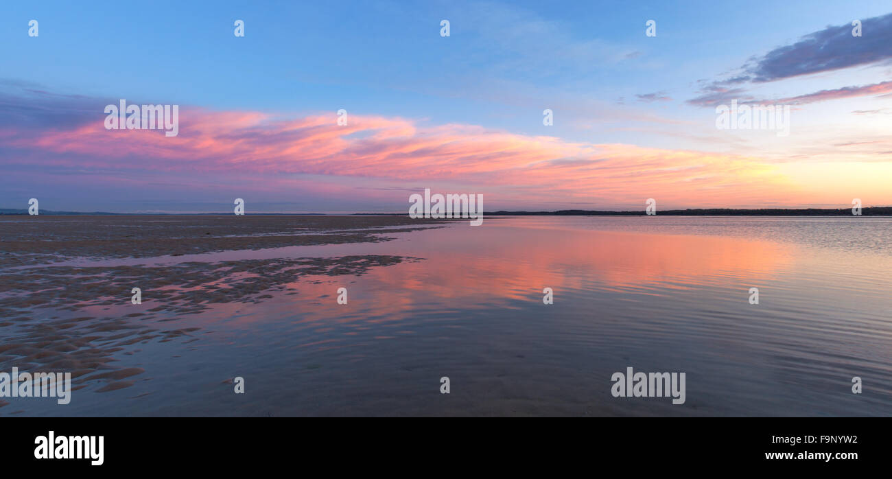 Rosa Sonnenuntergang Panorama von Inverloch Vorland Strand, Gippsland, Victoria, Australien Stockfoto