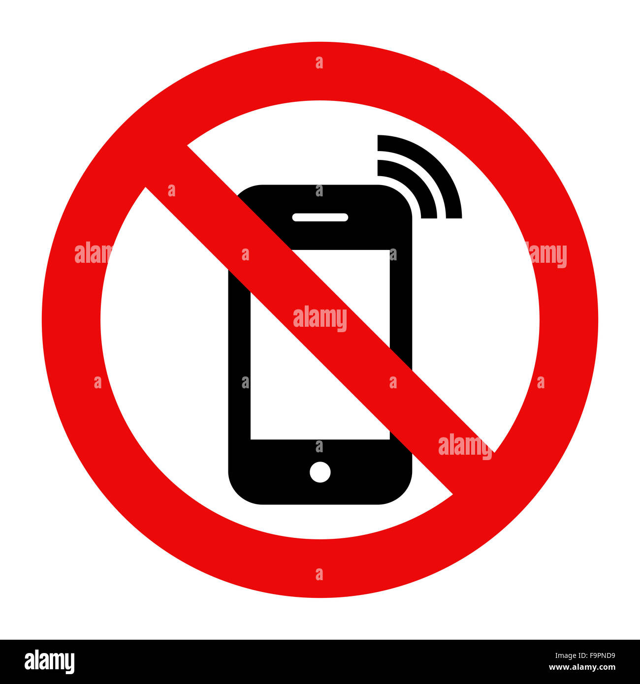 Handy verboten. Kein Handy-Zeichen isoliert auf weißem Hintergrund  Stockfotografie - Alamy