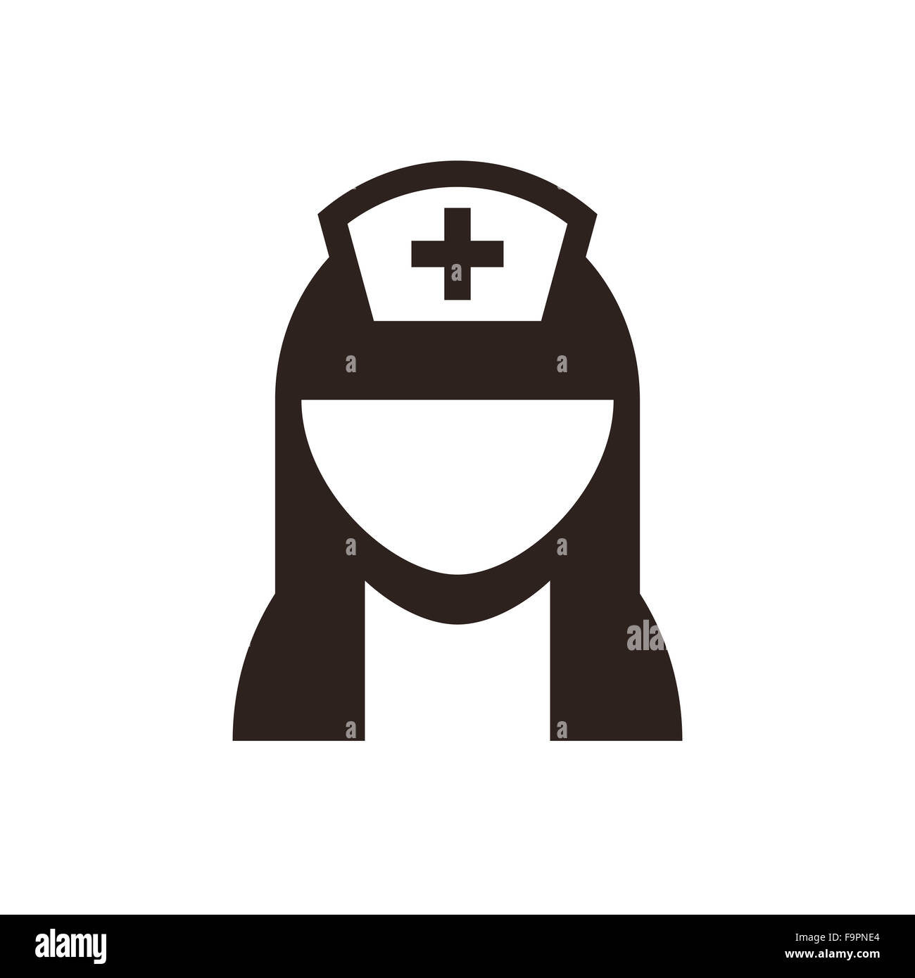 Krankenschwester-Symbol isoliert auf weißem Hintergrund Stockfoto