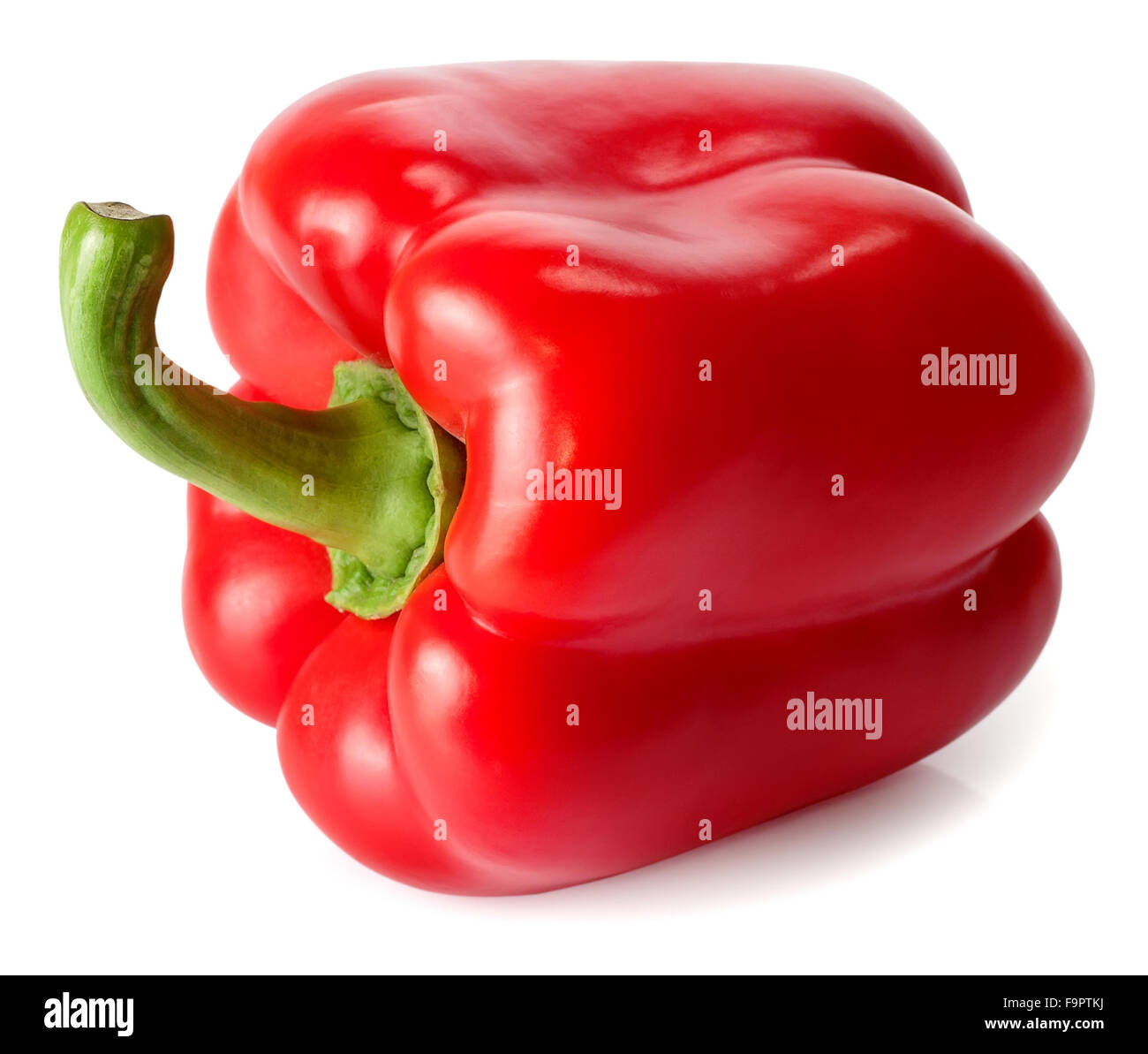 rote Paprika isoliert auf weißem Hintergrund Stockfoto