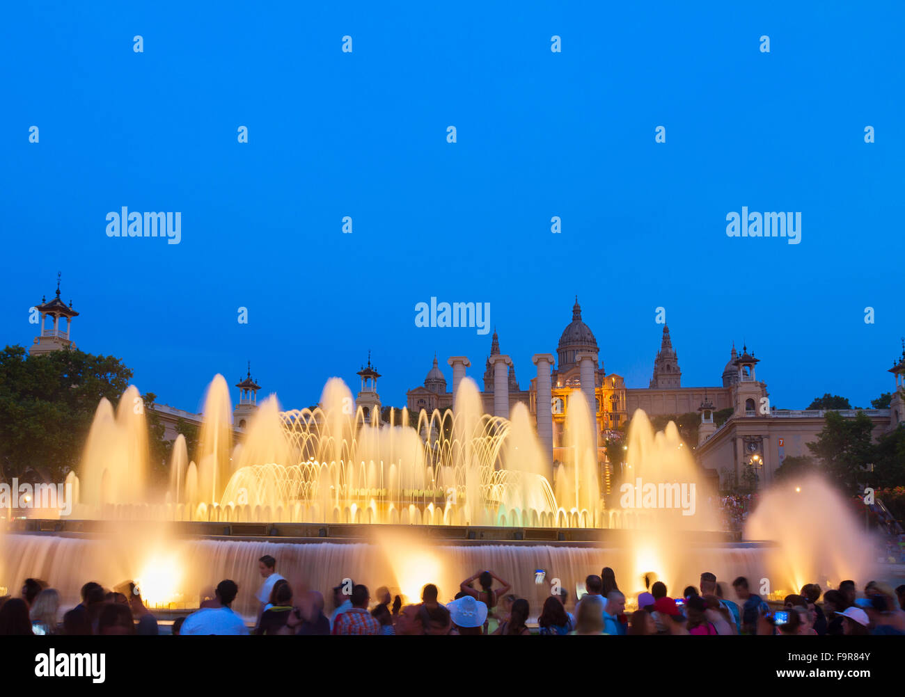 Magische Brunnen-Licht-Show, Barcelona Stockfoto