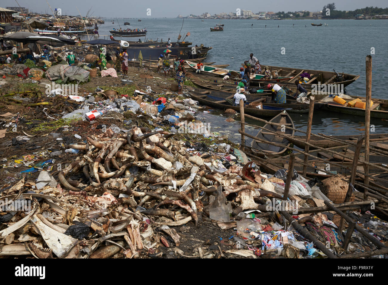 Boot-Anlegeplatz in Cotonou Stockfoto