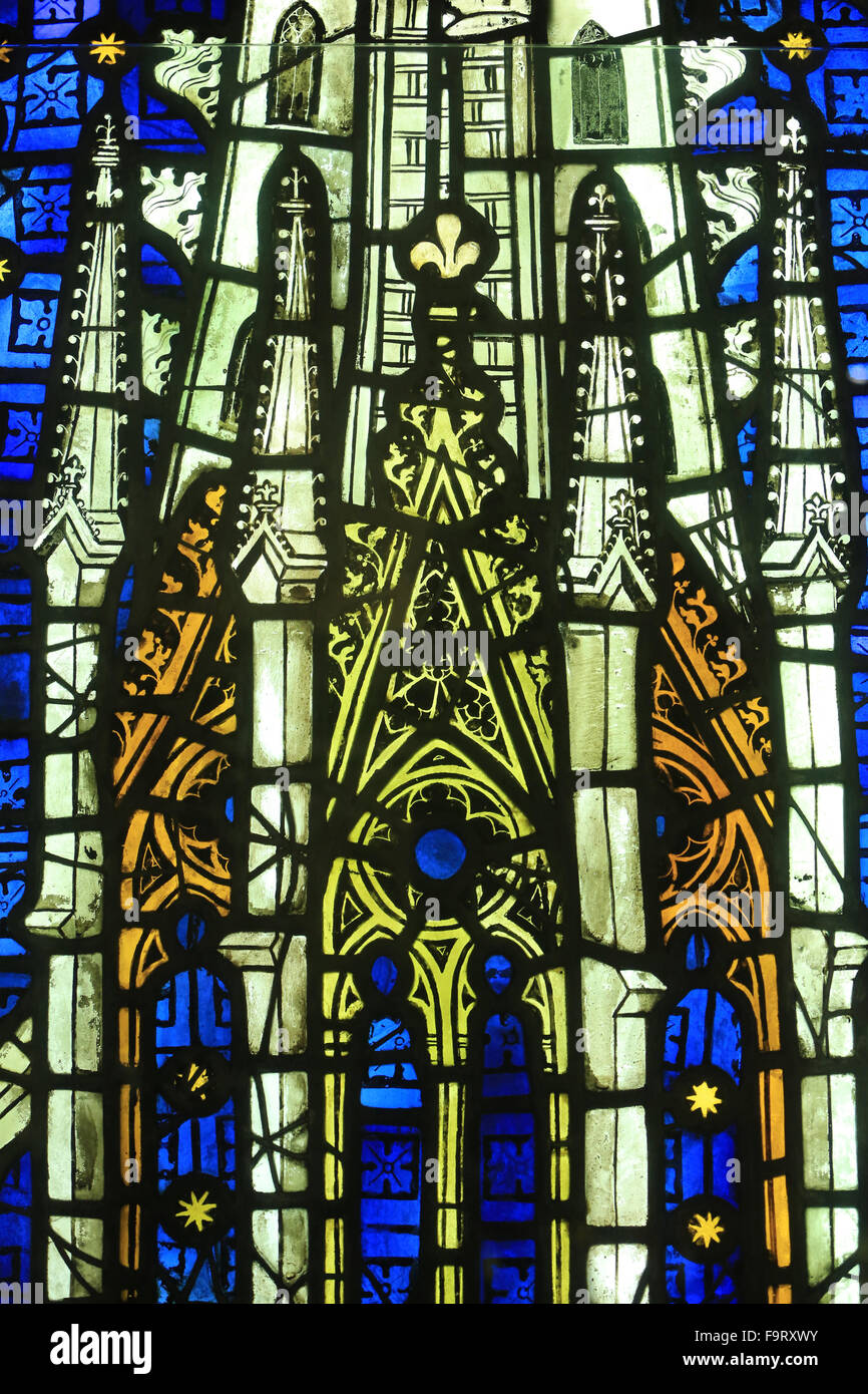 Unsere Liebe Frau des Straßburger Münsters. Gotische Glasfenster. Oeuvre Notre-Dame de Strasbourg Museum. Stockfoto