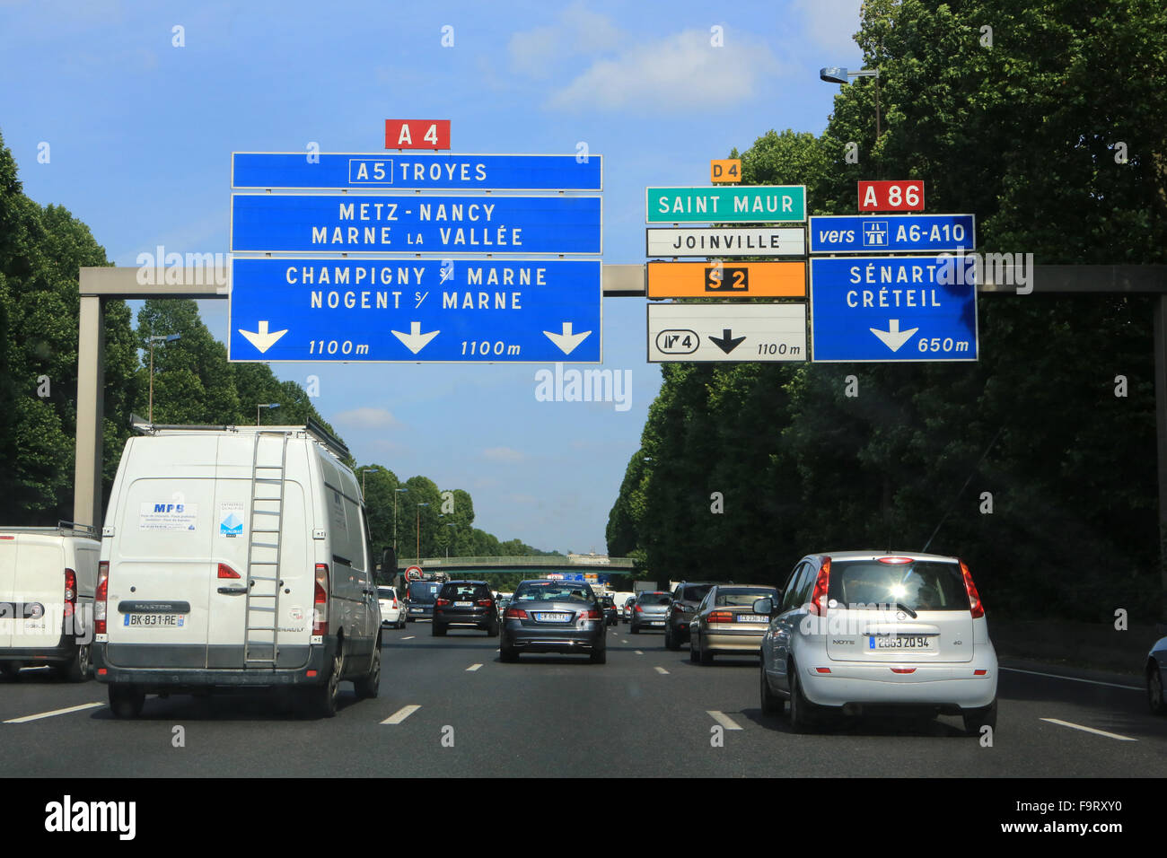 A4 - A86. Autobahnen. Stockfoto