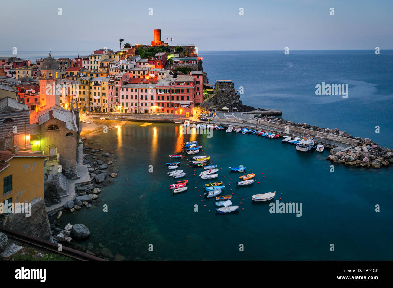 Vernazza Cinque Terre (italienische Riviera Ligurien Italien) Stockfoto