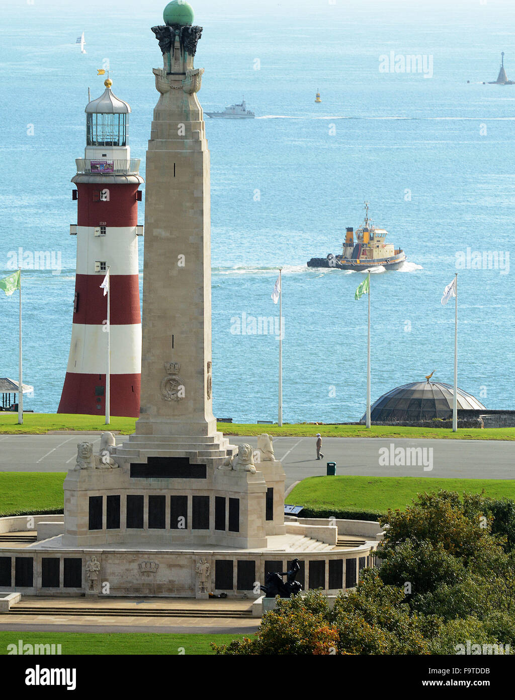 Smeatons Tower Leuchtturm auf Plymouth Hacke Stockfoto