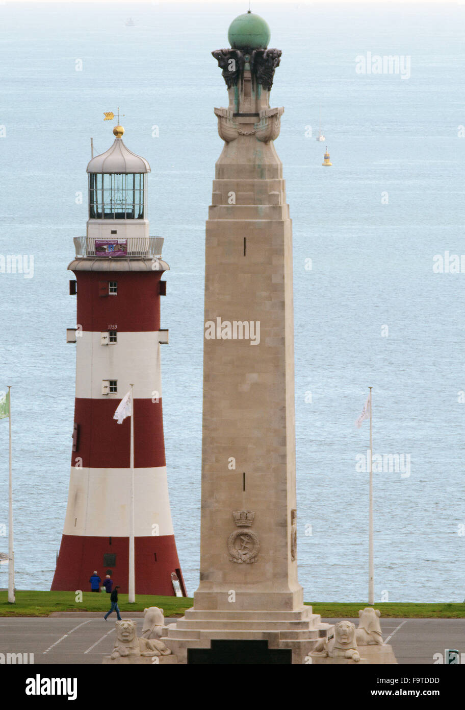 Smeatons Tower Leuchtturm auf Plymouth Hacke Stockfoto