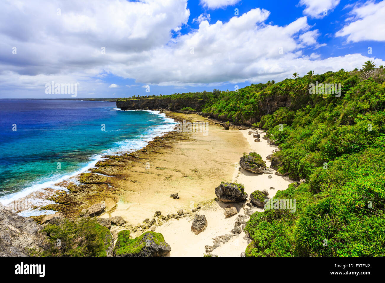 Nuku ' alofa, Tonga. Schroffe Küsten von Nuku ' alofa, Tonga. Stockfoto