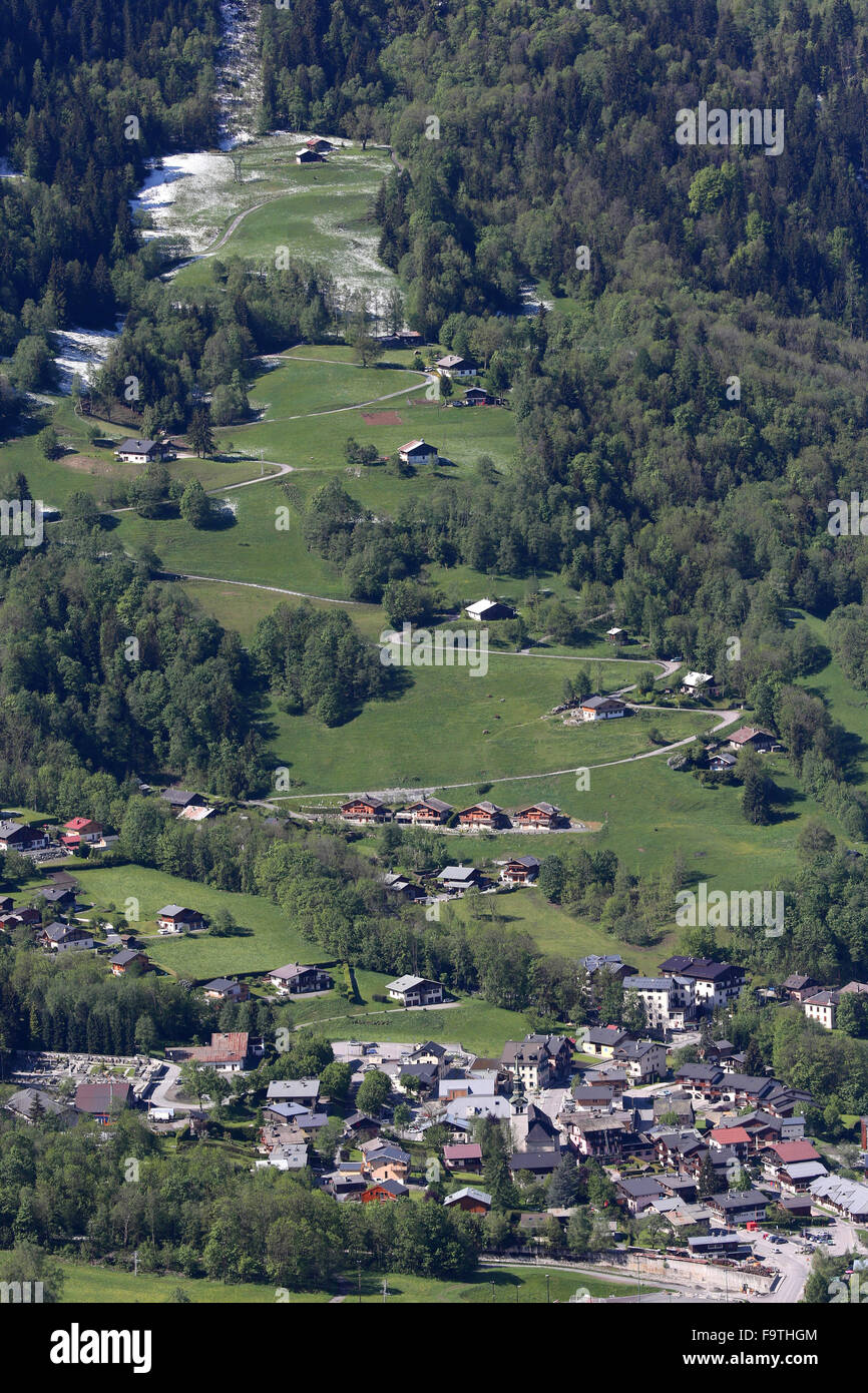 Französische Alpen. Das Tal von Chamonix. Les Houches. Stockfoto