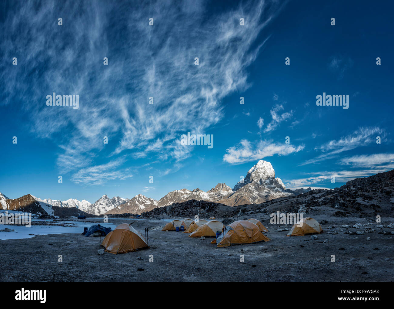 Everest-Region, Ama Dablam Basislager, Khumbu, Nepal, Himalaya Stockfoto