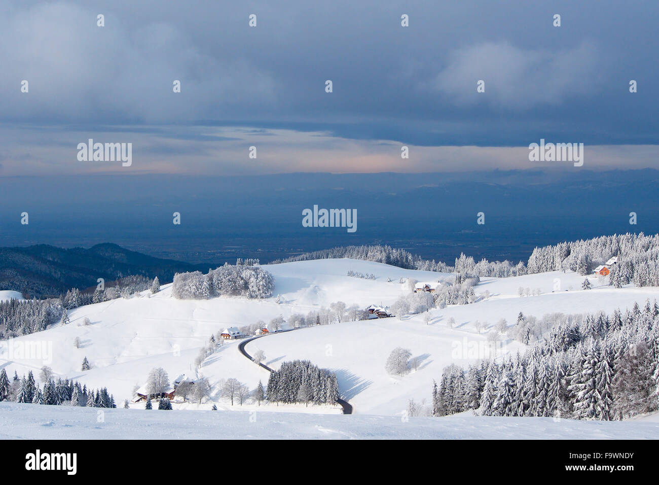 Deutschland, Schauinsland im Winter, Winter Landschaft Stockfoto