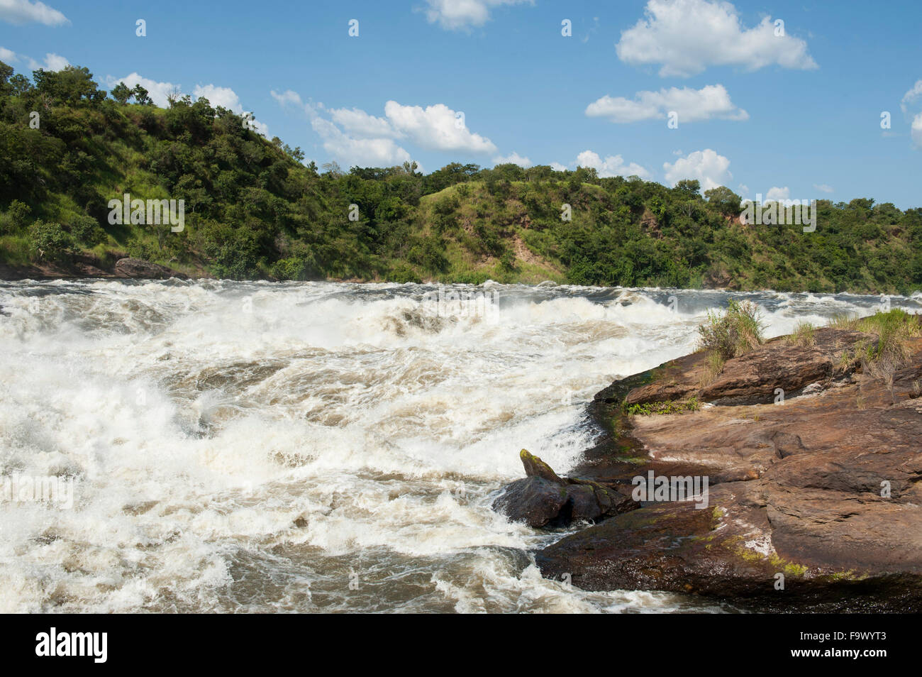 Spitze des Wasserfalls, Murchison Falls National Park, Uganda Stockfoto