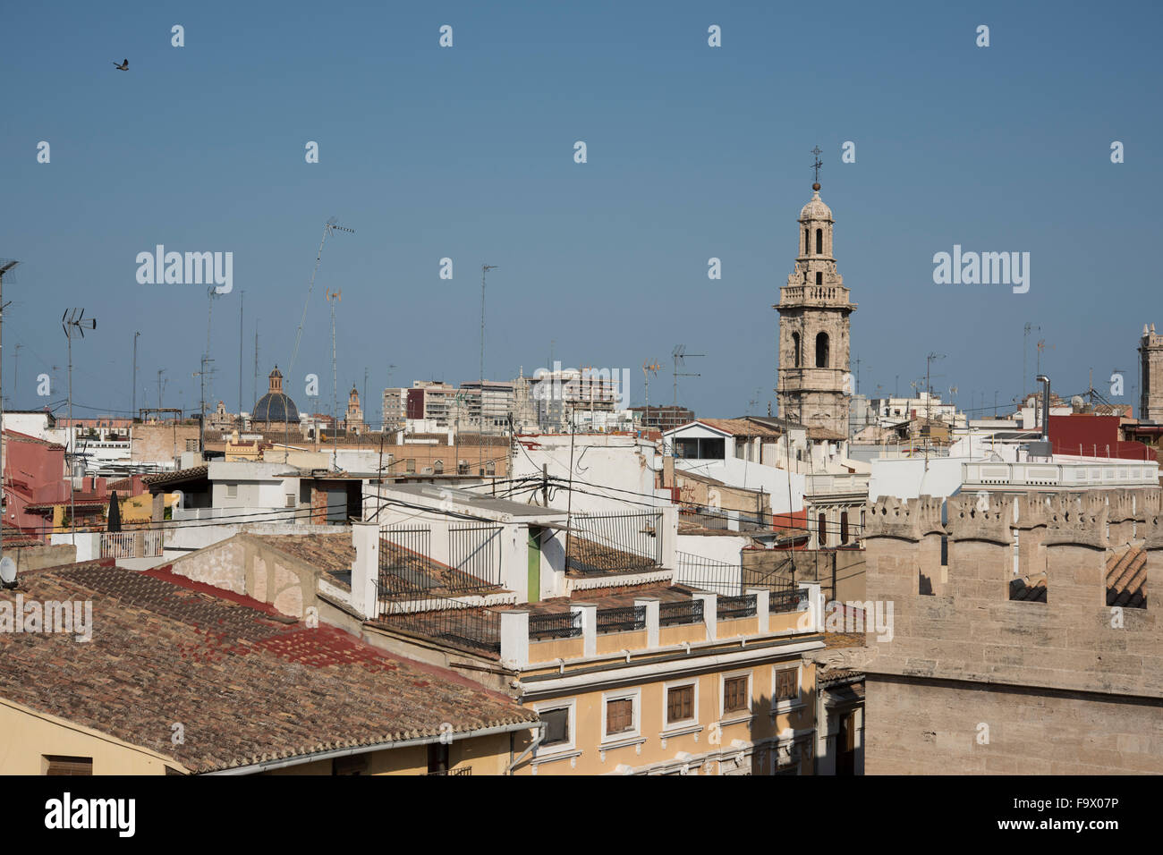 Blick auf La Lonja De La Seda aus Träger Dels Cordellats, Valencia, Spanien. Stockfoto