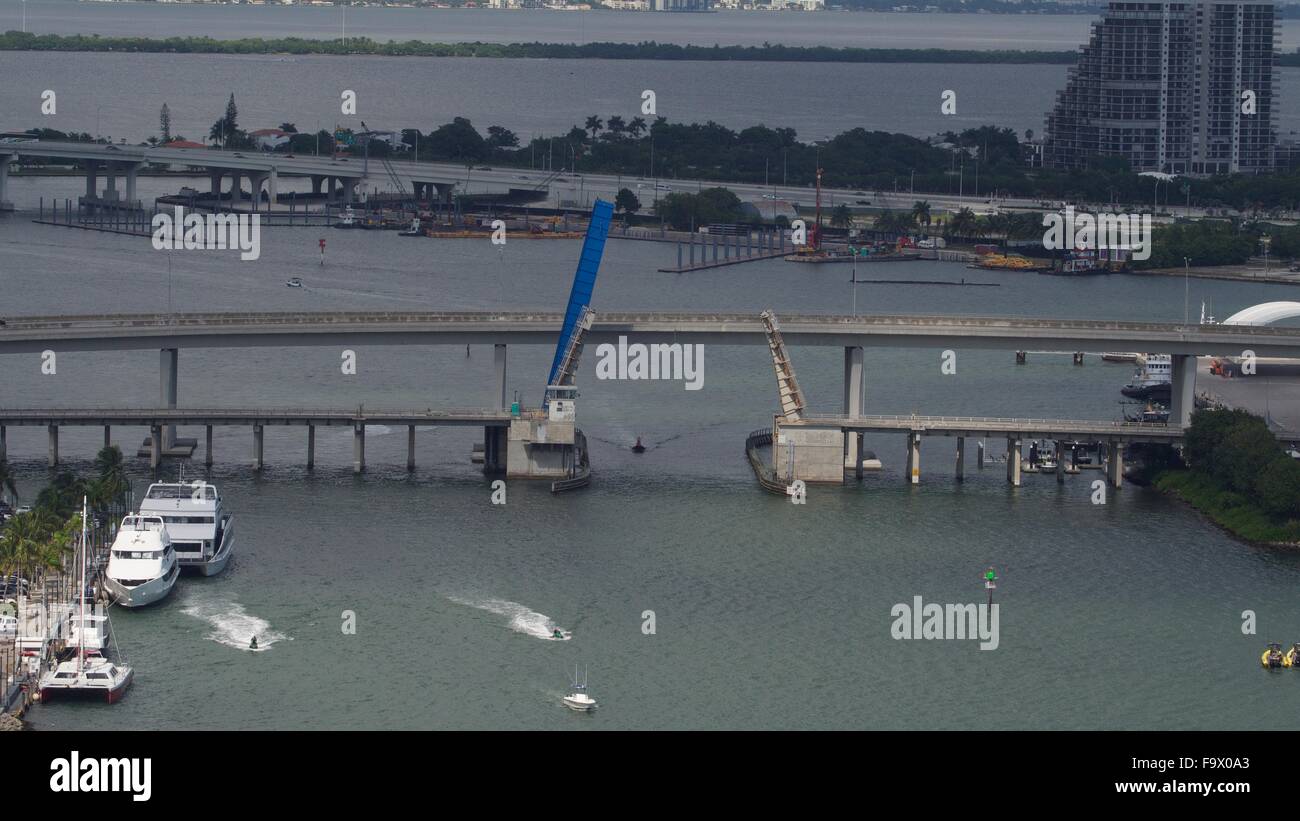 Ein Bayside Miami Downtown Miami an der Bucht. Stockfoto