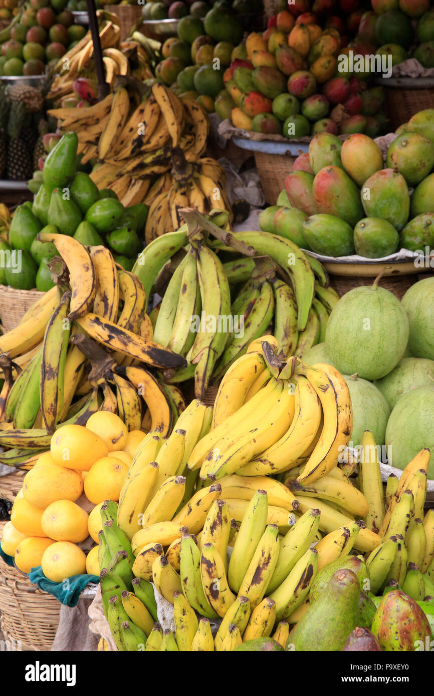 Afrikanischen Markt. Exotische Früchte. Stockfoto