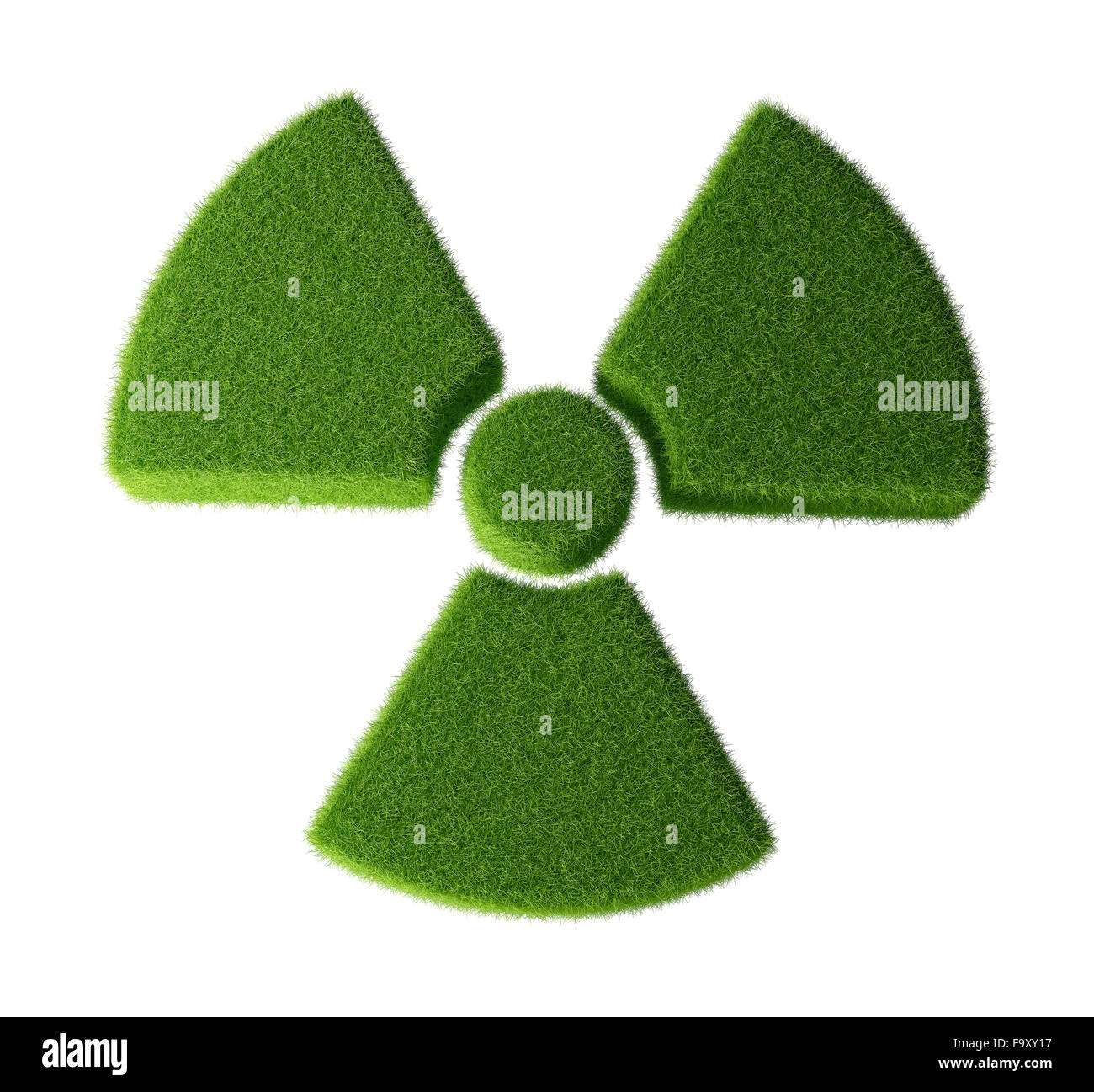 Radioaktivität Symbol gemacht von Grass - isoliert Stockfoto