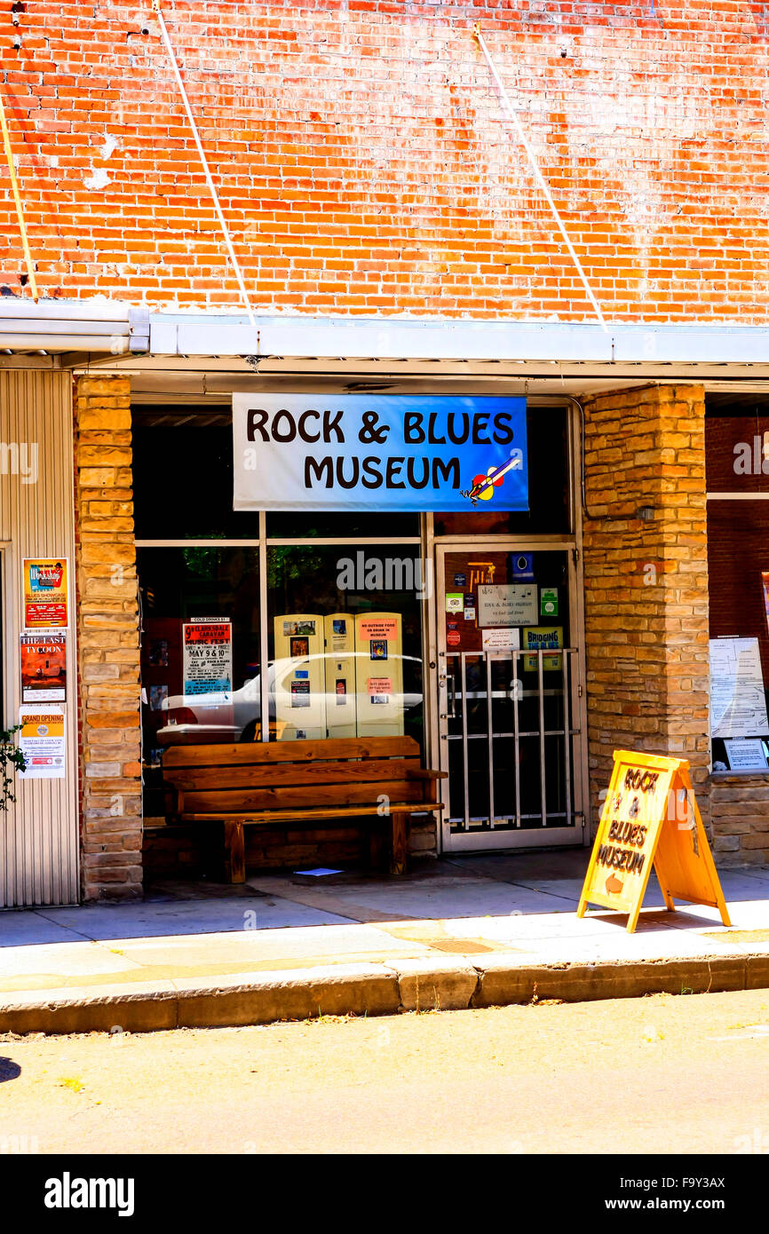 Rock und Blues Museum in Clarksdale, Mississippi, Geburtsort des Blues-Musik Stockfoto