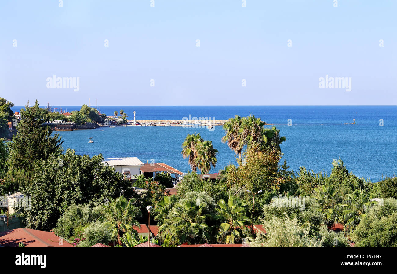 Schönen Blick aufs Meer Landschaft der Küste in der Türkei Stockfoto