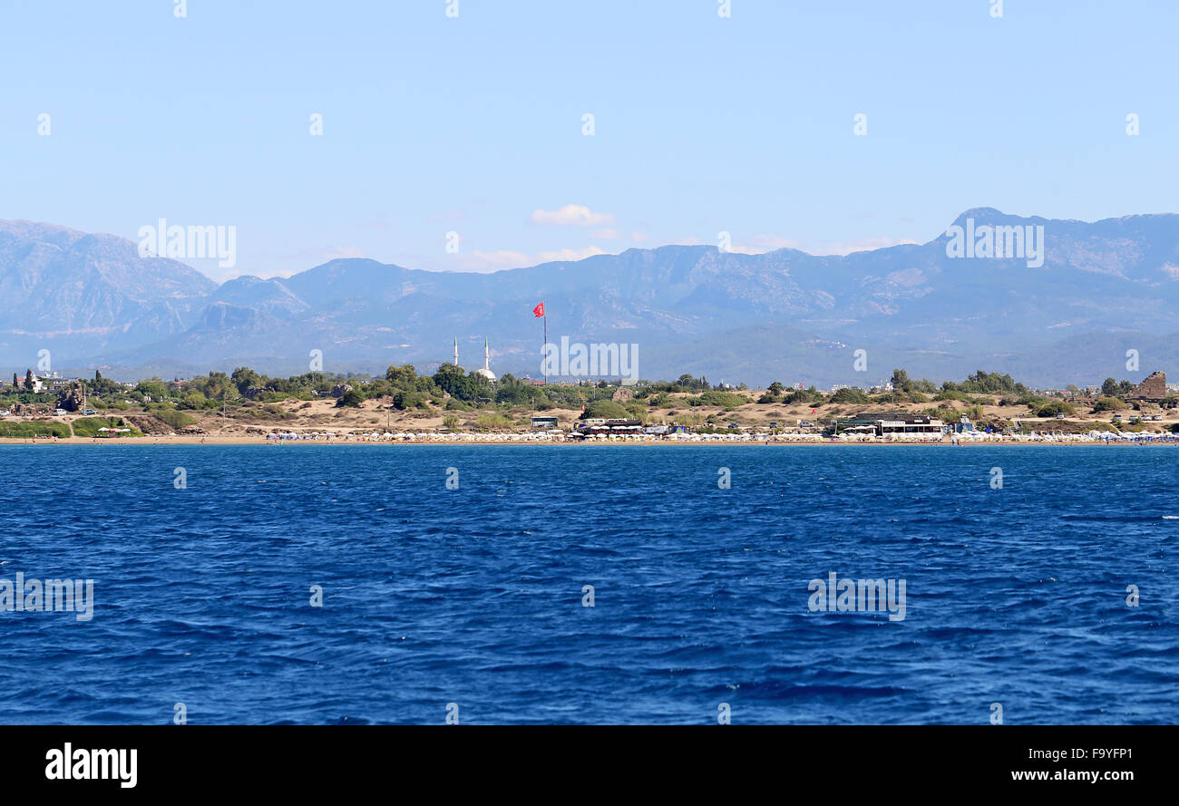 Schönen Blick aufs Meer Landschaft der Küste in der Türkei Stockfoto